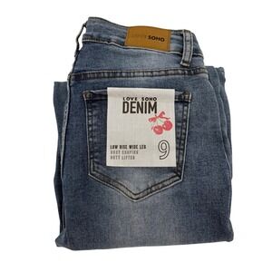 LOVE SOHO Denim Low Rise Wide Leg Jeans Size 9 Body Shaping Butt Lifter New